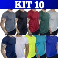 Kit 10 Camisetas Dry Fit Masculina - Casual - Treino - Academia - Esportes - Exercícios - Corrida Ver produto